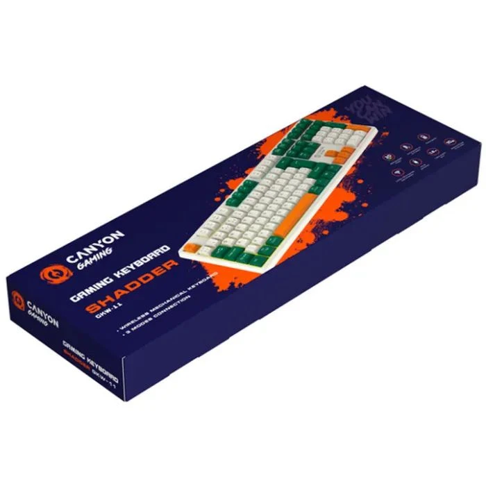 Canyon Shadder GKW-11 RGB Silent Wireless/Bluetooth/USB UA White (CND-SKBW11) (UA)