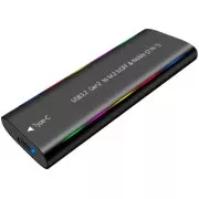 Карман зовнішній Dynamode M.2 SSD NVMe/SATA combo USB3.2 GEN2 Type-C алюміній чорний (DM-CAD-SSD10) (UA)