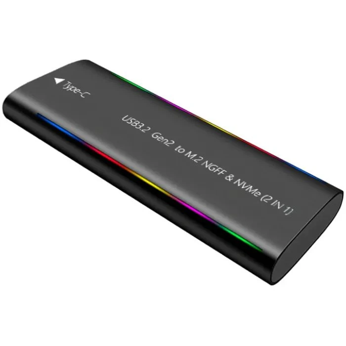 Карман зовнішній Dynamode M.2 SSD NVMe/SATA combo USB3.2 GEN2 Type-C алюміній чорний (DM-CAD-SSD10) (UA)