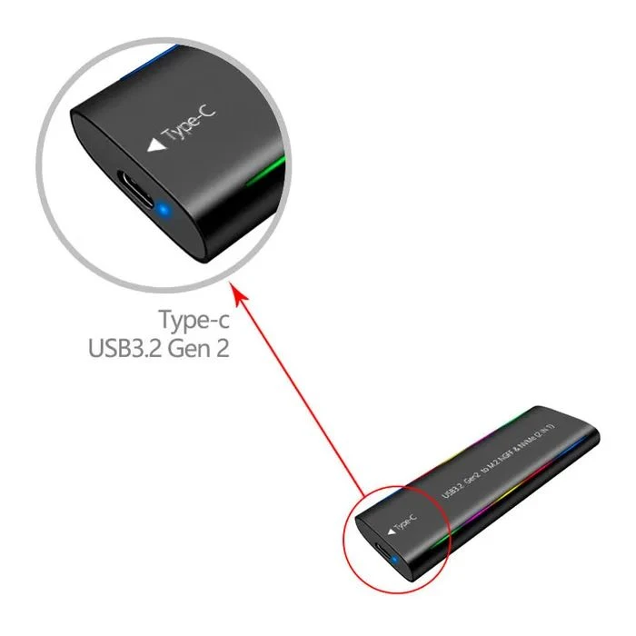 Карман зовнішній Dynamode M.2 SSD NVMe/SATA combo USB3.2 GEN2 Type-C алюміній чорний (DM-CAD-SSD10) (UA)