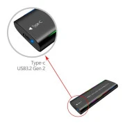 Карман зовнішній Dynamode M.2 SSD NVMe/SATA combo USB3.2 GEN2 Type-C алюміній чорний (DM-CAD-SSD10) (UA)