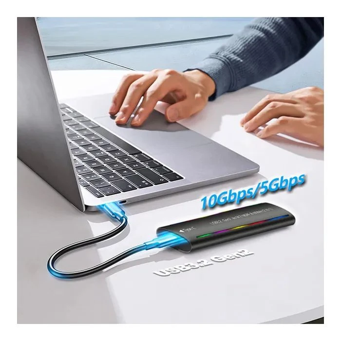 Карман зовнішній Dynamode M.2 SSD NVMe/SATA combo USB3.2 GEN2 Type-C алюміній чорний (DM-CAD-SSD10) (UA)