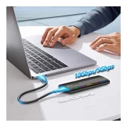 Карман зовнішній Dynamode M.2 SSD NVMe/SATA combo USB3.2 GEN2 Type-C алюміній чорний (DM-CAD-SSD10) (UA)