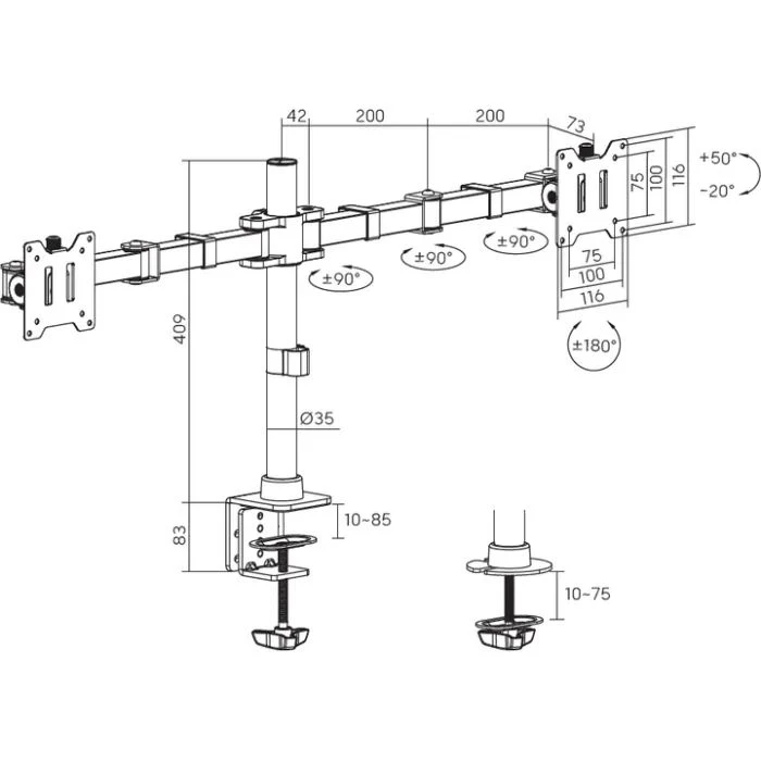 Кронштейн OfficePro MA112B (UA) ; Тип: поворотный; Варианты