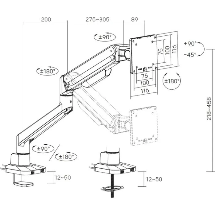 Кронштейн OfficePro MA601G (UA) ; Тип: поворотно-наклонный;