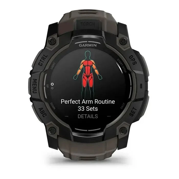 Смарт-годинники Garmin Instinct 3, 50mm, AMOLED, чорний безель з вугільним ремінцем, GPS (010-03020-00) (UA)