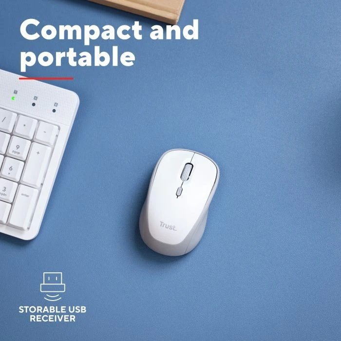 Trust Yvi+ Silent Wireless/Bluetooth White (25513) (UA)