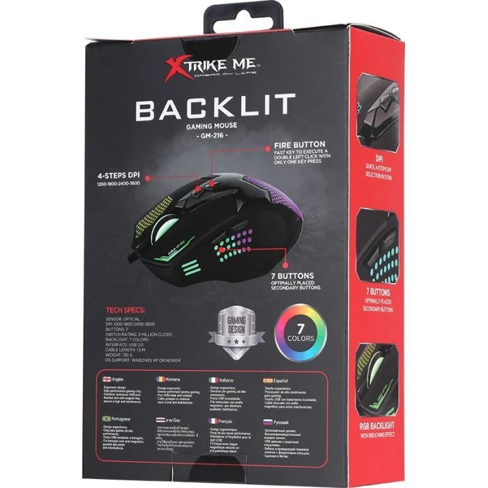Xtrike ME GM-216 RGB USB Black (GM-216) (UA) ; Призначення: для комп'ютера;