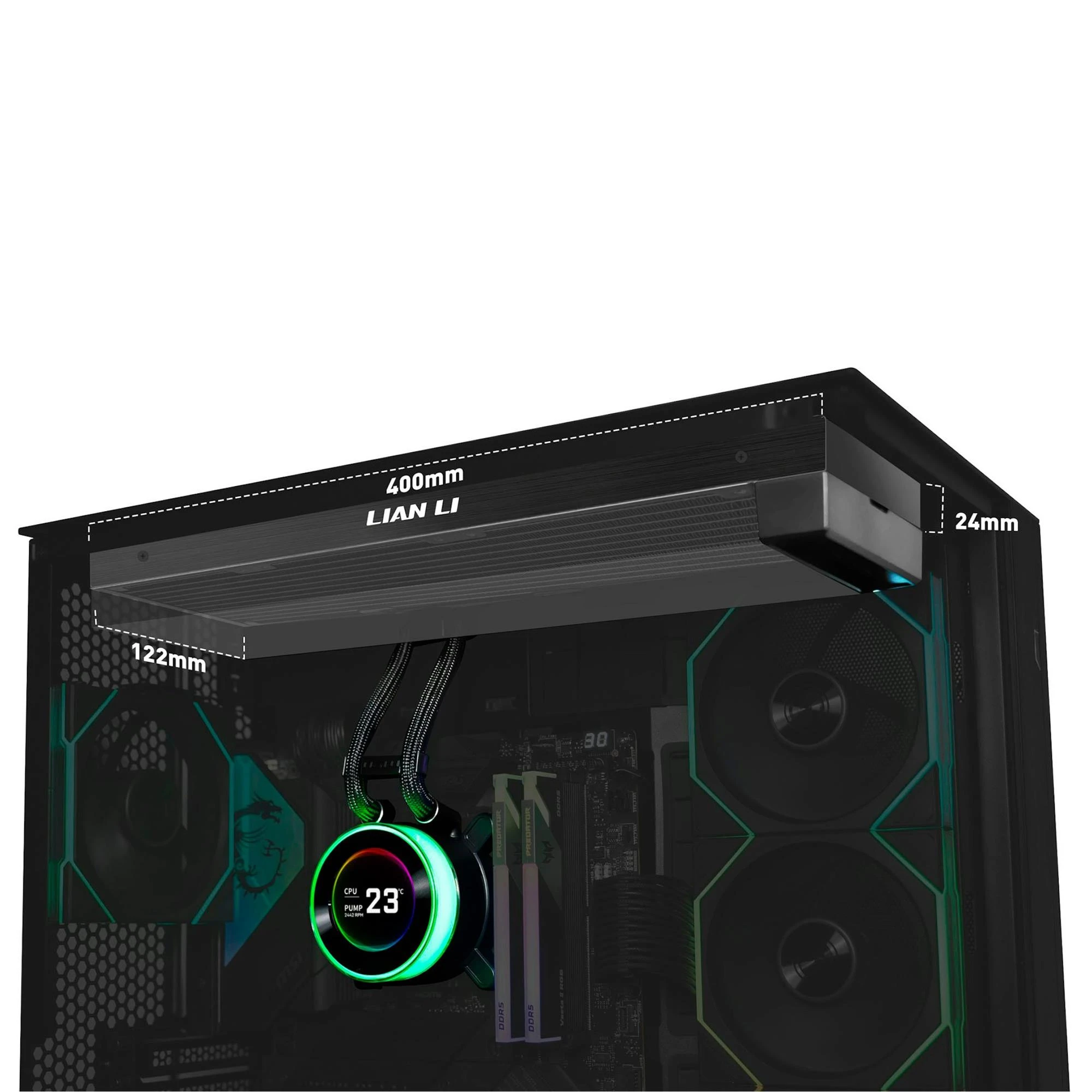 Система водяного охолодження Lian Li HydroShift II LCD-C 360 Fanless Black (G89.GHS2LCD36B.00) (UA)
