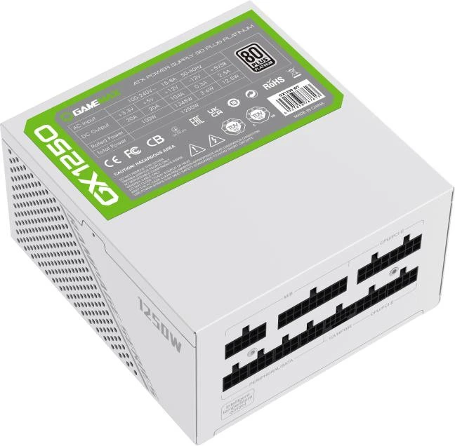 GameMax GX-1250 PRO WT(ATX3.1PCIe5.1) (UA) Бренд: GameMax; Форм-фактор БП: ATX;