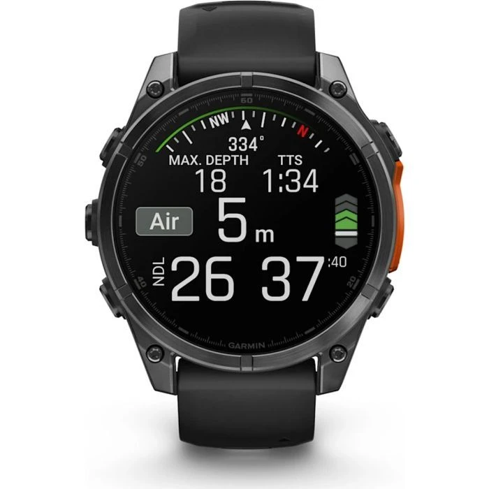 Garmin fenix 8 47mm, AMOLED, Glass/SS, SlateGray Steel/Black, BlkBnd, GPS (010-02904-00) (UA)