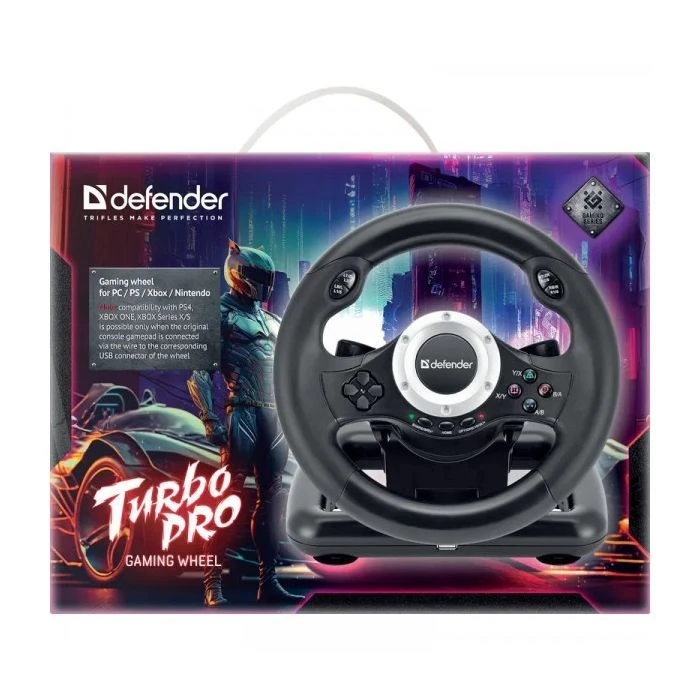 Руль Defender Turbo Pro for PC/PS3/PS4/Xbox USB (64291) (UA)