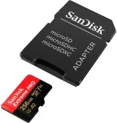 microSDXC SanDisk 256 GB microSDXC UHS-I U3 Extreme Pro + SD Adapter (SDSQXCD-256G-GN6MA)