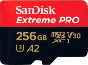microSDXC SanDisk 256 GB microSDXC UHS-I U3 Extreme Pro + SD Adapter (SDSQXCD-256G-GN6MA)