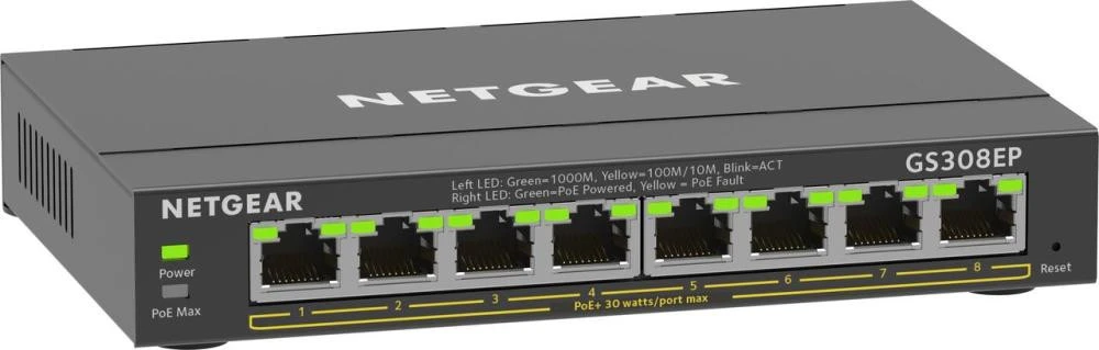 Netgear GS308EP (GS308EP-100PES) Бренд: Netgear; Количество портов Fast