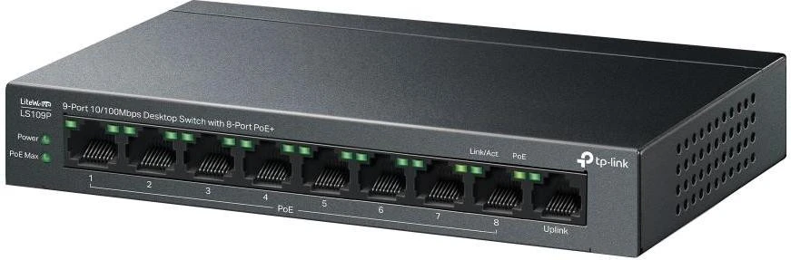 Комутатор Smart TP-Link LS109P (UA) Бренд: TP-Link; Кількість портів Fast