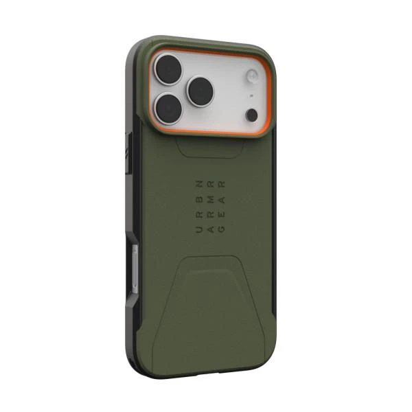 Чохол для смартфона URBAN ARMOR GEAR iPhone 17 Pro Max, Civilian MagSafe, Olive/Orange (114546117297) (UA)