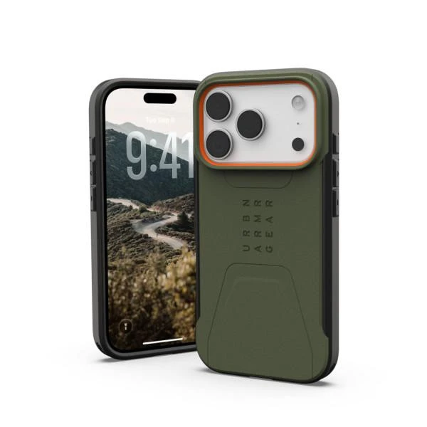 Чехол для смартфона URBAN ARMOR GEAR iPhone 17 Pro, Civilian MagSafe, Olive/Orange (114545117297) (UA)