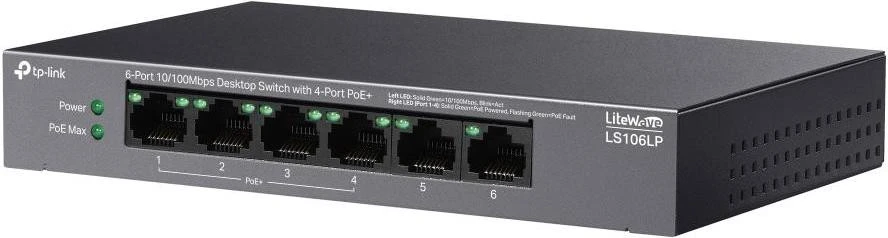 Коммутатор неуправляемый TP-Link LS106LP (UA)