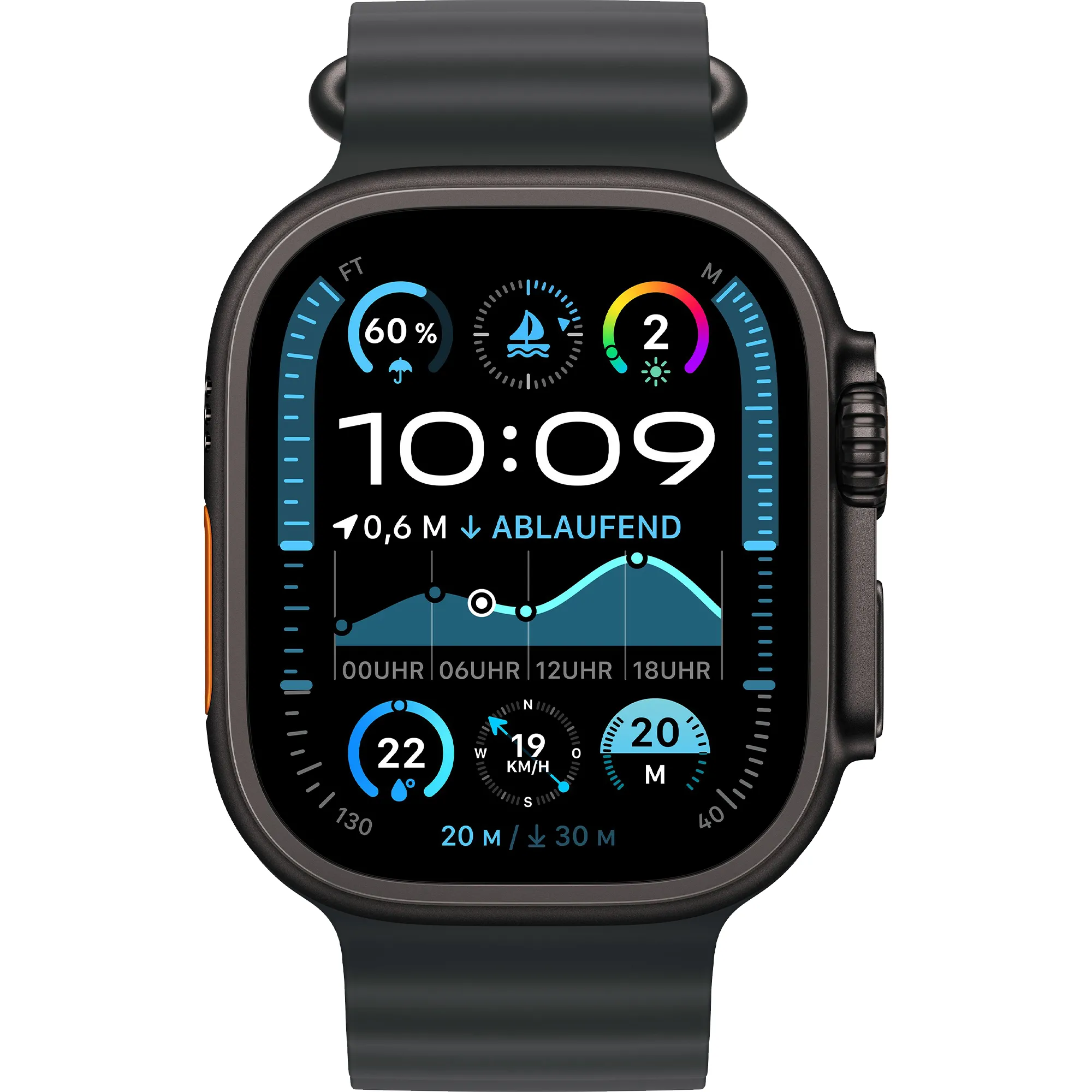 Apple Watch Ultra 2 GPS + Cellular 49mm Black Titanium Case with Black Ocean Band (MYTC3+MYPD3) Бренд: Apple; Линейка: Watch Ultra 2;