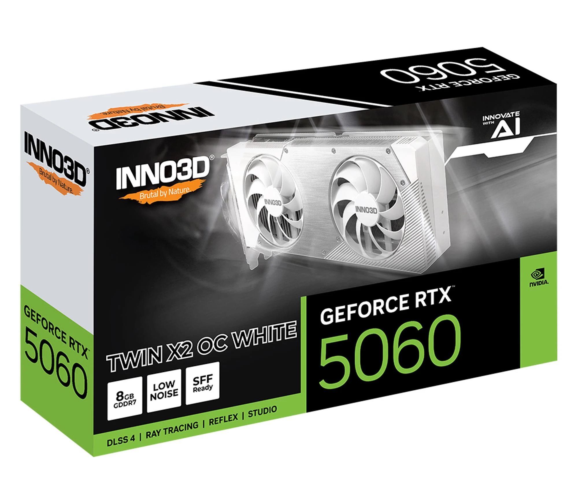 INNO3D GeForce RTX 5060 X2 OC White 8GB GDDR7 DLSS4 (N50602-08D7X-195070W) EU Серія відеокарт: GeForce RTX 50;