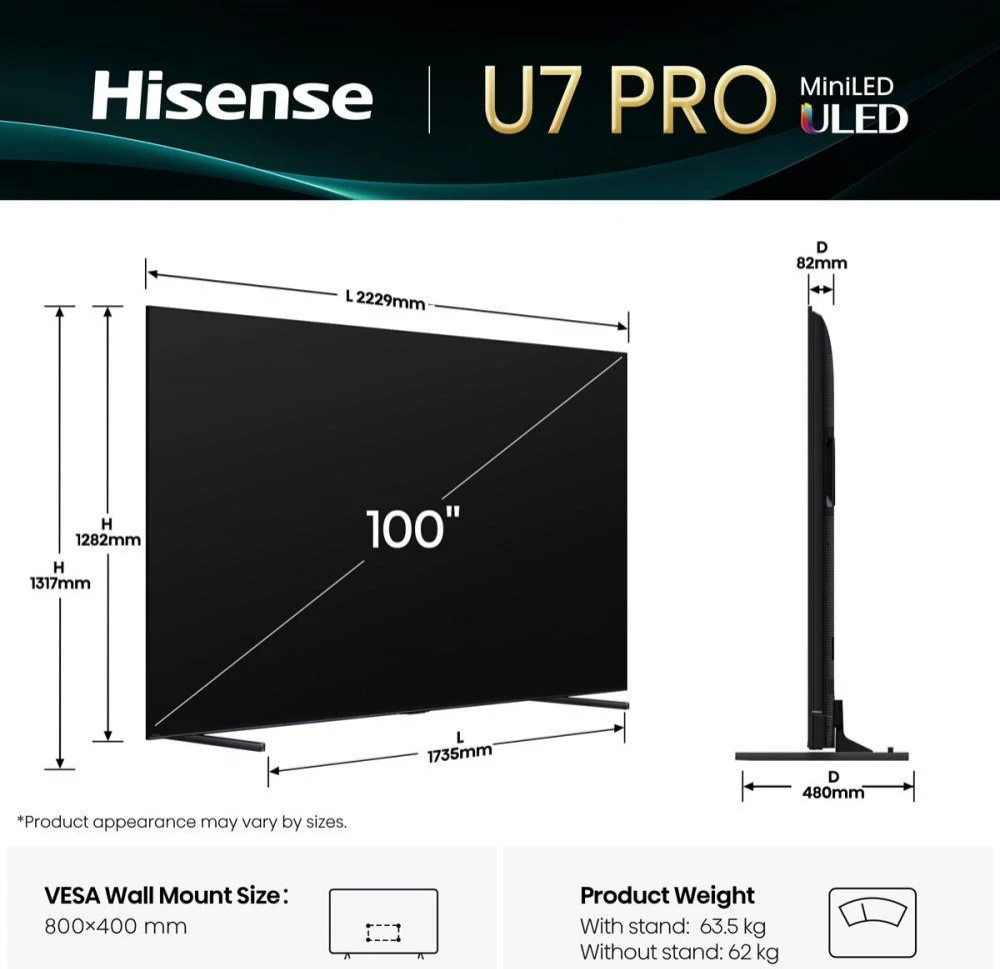 Hisense 100U7Q PRO (20016138) (UA) Бренд: Hisense; Линейка: U7Q;