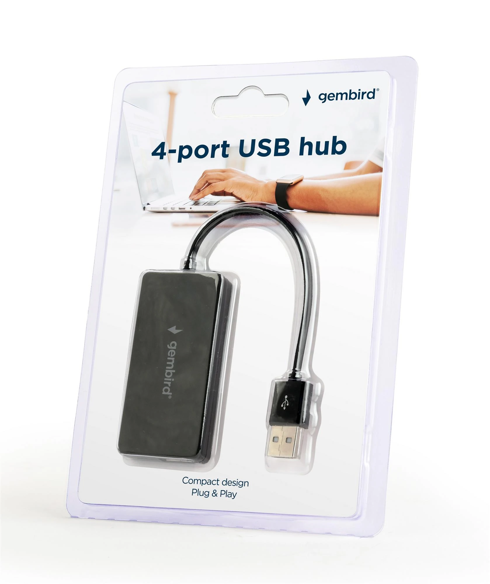 USB-хаб Gembird 4 порти Чорний (UHB-U2P4-04) (UA) Тип: USB-хаб; Форм-фактор: