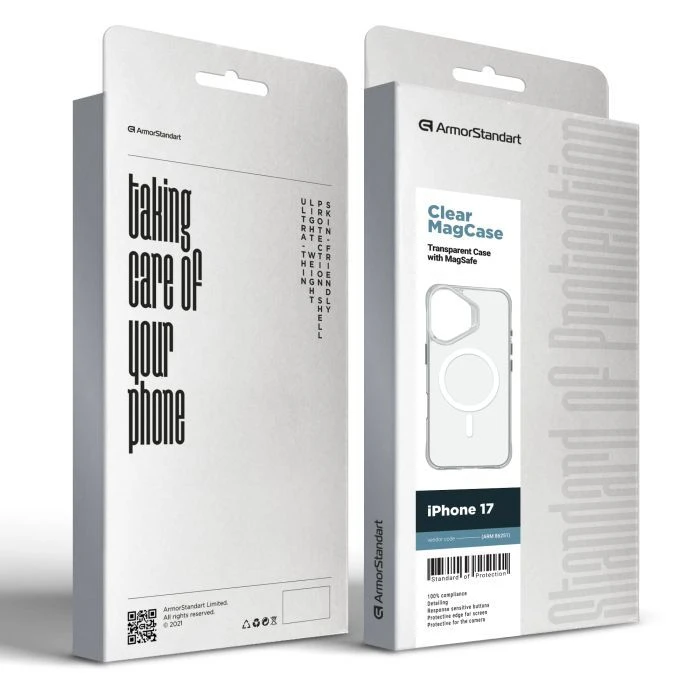 Чохол для мобільного телефону Armorstandart Clear MagCase Apple iPhone 17 Transparent (ARM86251) (UA) ; Колір: прозорий;