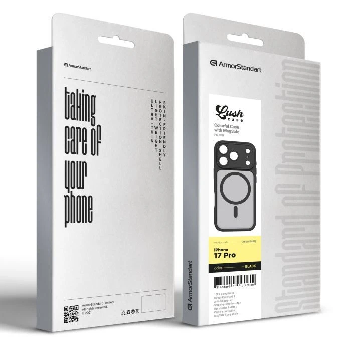 Чохол для мобільного телефону Armorstandart Lush MagCase Apple iPhone 17 Pro Black (ARM87488) (UA) ; Колір: чорний;
