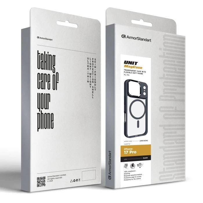 Чохол для мобільного телефону Armorstandart Unit MagCase Apple iPhone 17 Pro Black (ARM86289) (UA) ; Колір: чорний;