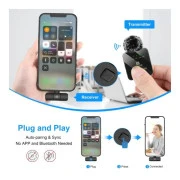 Puluz для iPhone/iPad 8-контактний приймач і два мікрофони Black (PU647B) (UA)