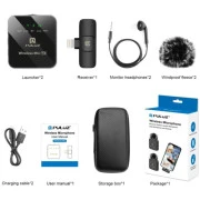 Puluz для iPhone/iPad 8-контактний приймач і два мікрофони Black (PU647B) (UA)