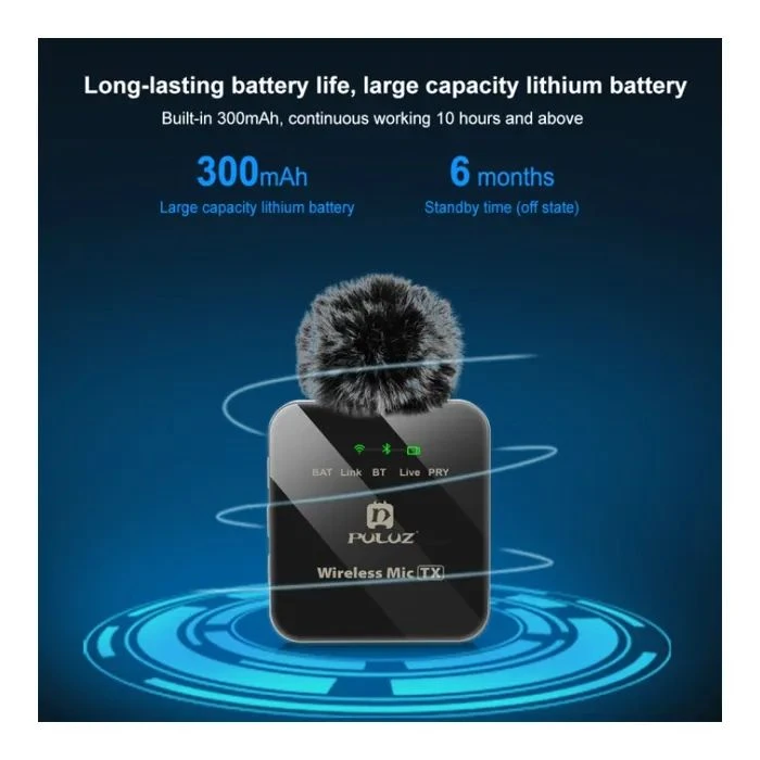 Puluz для телефону приймач Type-C і два мікрофони Black (PU648B) (UA) Направленість: всенаправлена