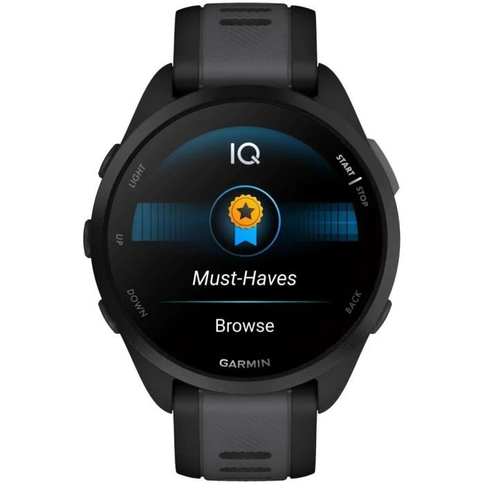 Смарт-годинники Garmin Forerunner 165, GPS, Чорний/Сланцевий сірий, GPS (010-02863-20) (UA) ; Форма годин: круглі; Операційна