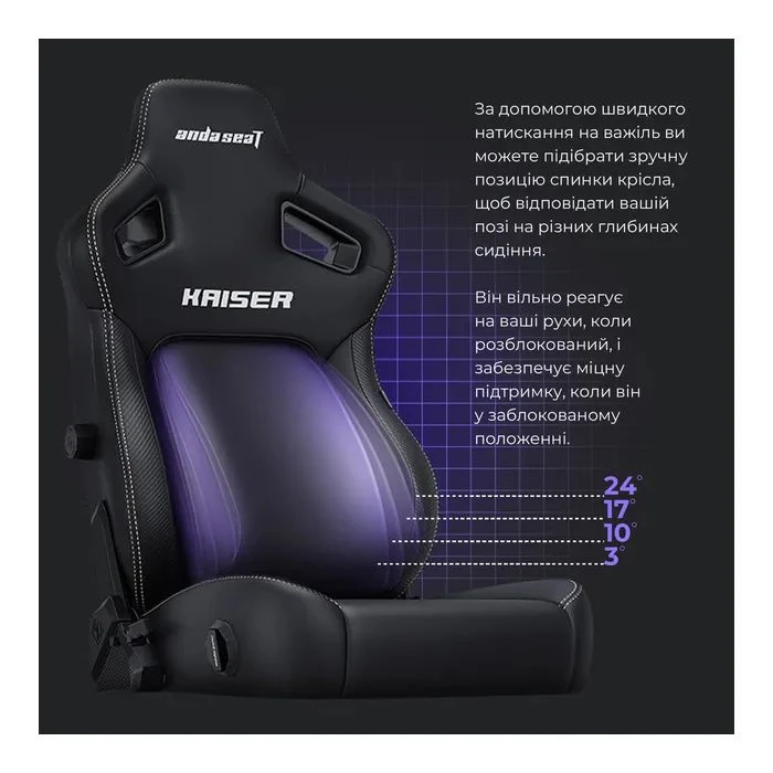 Anda Seat Kaiser 4 PVC Size L Black (AD12YDDC-L-20-B-PV/C) (UA)