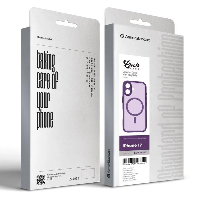 Чехол для мобильного телефона Armorstandart Lush MagCase Apple iPhone 17 Dark Violet (ARM87482) (UA) ; Цвет: фиолетовый;