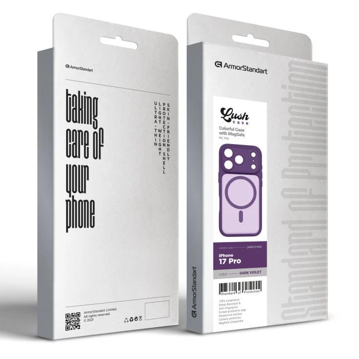 Чехол для мобильного телефона Armorstandart Lush MagCase Apple iPhone 17 Pro Dark Violet (ARM87490) (UA) ; Цвет: фиолетовый;