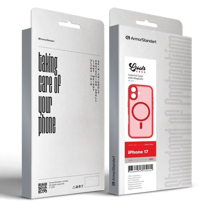 Чохол для мобільного телефона Armorstandart Lush MagCase Apple iPhone 17 Red (ARM87486) (UA)