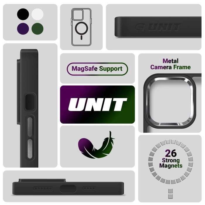Чохол для мобільного телефону Armorstandart Unit MagCase Apple iPhone 17 Pro Max Black (ARM86297) (UA) ; Колір: чорний;