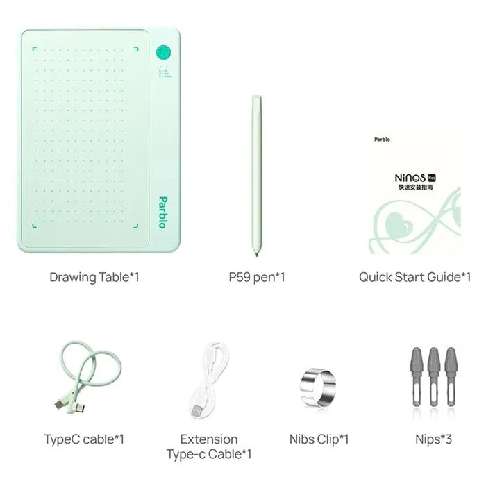 Parblo Ninos NEO Green (NINOSNEO) (UA) ; Кол-во уровней давления пера: