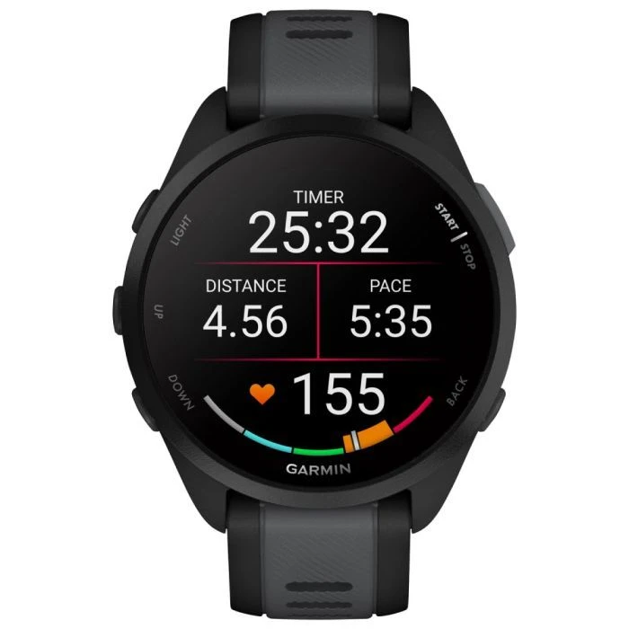 Смарт-годинники Garmin Forerunner 165, GPS, Чорний/Сланцевий сірий, GPS (010-02863-20) (UA)