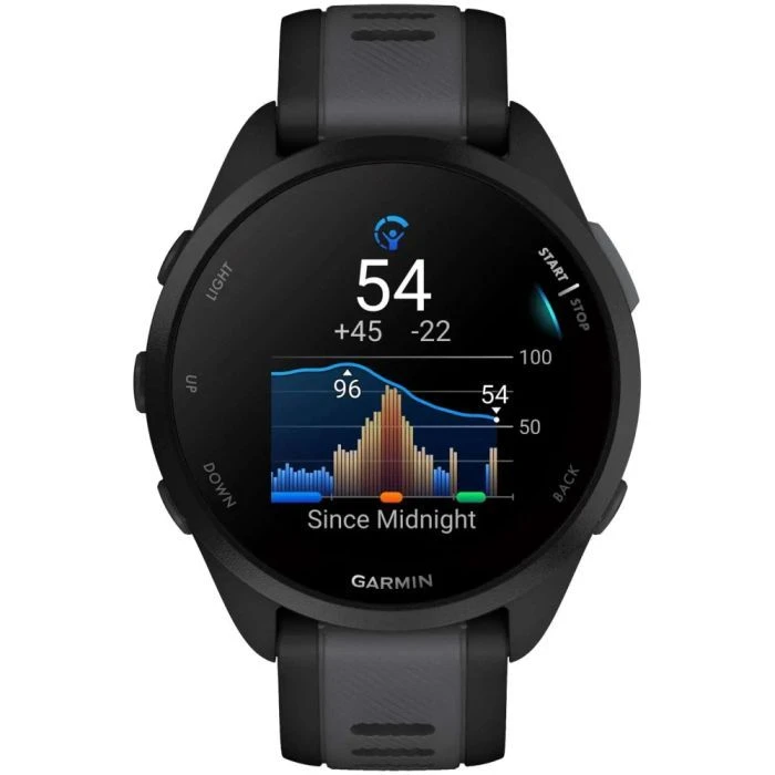 Смарт-годинники Garmin Forerunner 165, GPS, Чорний/Сланцевий сірий, GPS (010-02863-20) (UA)