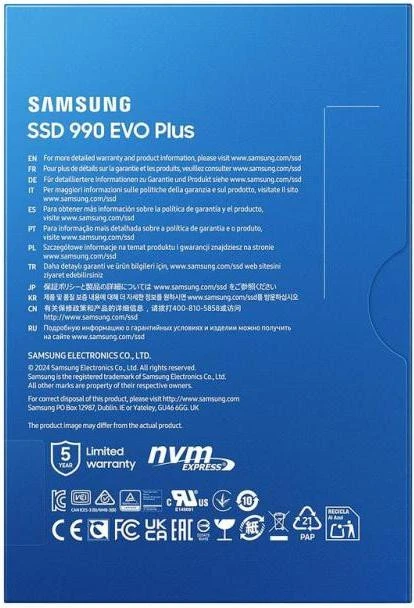 Samsung 990 EVO Plus 2 TB (MZ-V9S2T0BW) (EU) Бренд: Samsung; Линейка: 990 EVO Plus;