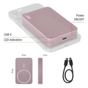 EMOS 10000mAh WI1046, 20W, Wireless, salmon (B0551S) (UA)