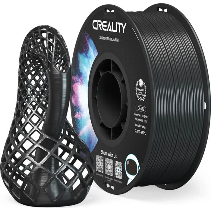 Пластик для 3D-принтера Creality ABS 1кг, 1.75мм, чорний (3301020035) (UA) Тип пластику: ABS; Діаметр: 1.75 мм;