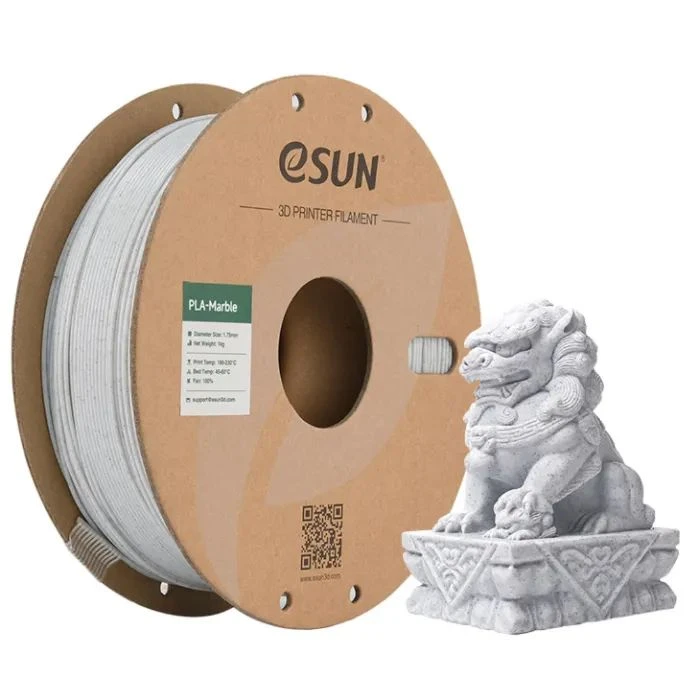 Пластик для 3D-принтера eSUN PLA eMarble 1,75мм, 1кг, marble/nature (eMarble-P175N1) (UA) Тип пластику: PLA; Діаметр: 1.75 мм;