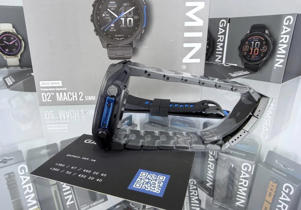 Garmin D2 Mach 2 51mm Carbon Gray DLC Titanium w. Vented Titanium Bracelet (010-02905-31) (UA)