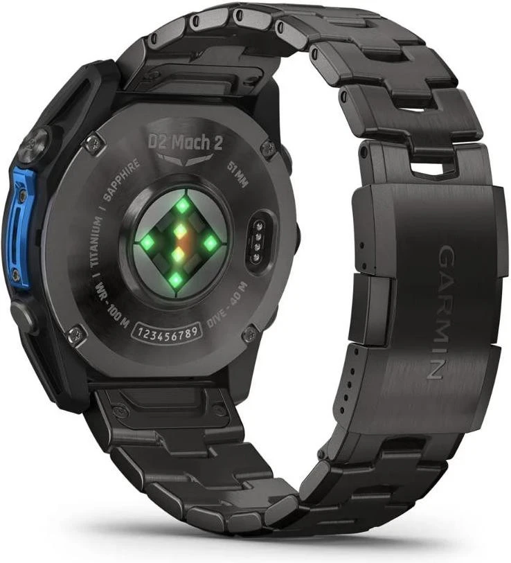 Garmin D2 Mach 2 51mm Carbon Gray DLC Titanium w. Vented Titanium Bracelet (010-02905-31) (UA)
