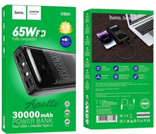 Hoco DB81 Apollo 65W 30000mAh Black (6942007637749) (UA)