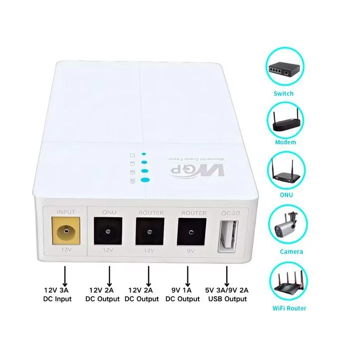 RCI для роутера WGP 27W вх:5.5x2.1, вих:5.5x2.5 12V/2A, 9V/1A, USB (UPS302 / 560580) (UA)